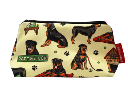 Rottweiler Dog cosmetic bag by Selina-Jayne featuring vibrant Rottie lover design with HD print on durable polyester fabric