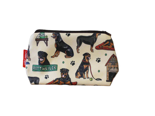 Rottweiler Dog cosmetic bag by Selina-Jayne featuring vibrant Rottie lover design with HD print on durable polyester fabric