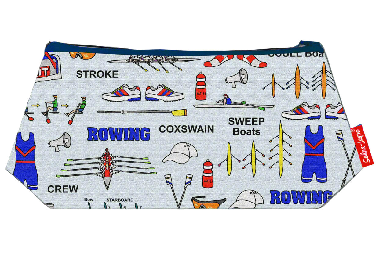 Rowing cosmetic bag by Selina-Jayne featuring vibrant rower design with HD print on durable polyester fabric
