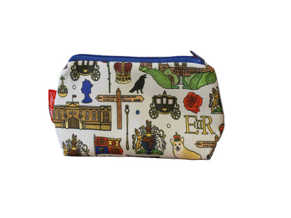 Royals cosmetic bag by Selina-Jayne featuring vibrant British monarchy design with HD print on durable polyester fabric"