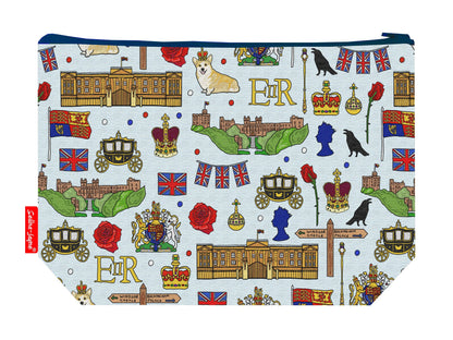 Royals toiletry bag with vibrant HD print and washable lining by Selina-Jayne Designs