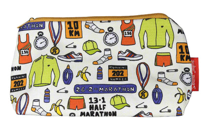 Running cosmetic bag by Selina-Jayne featuring vibrant runner design with HD print on durable polyester fabric