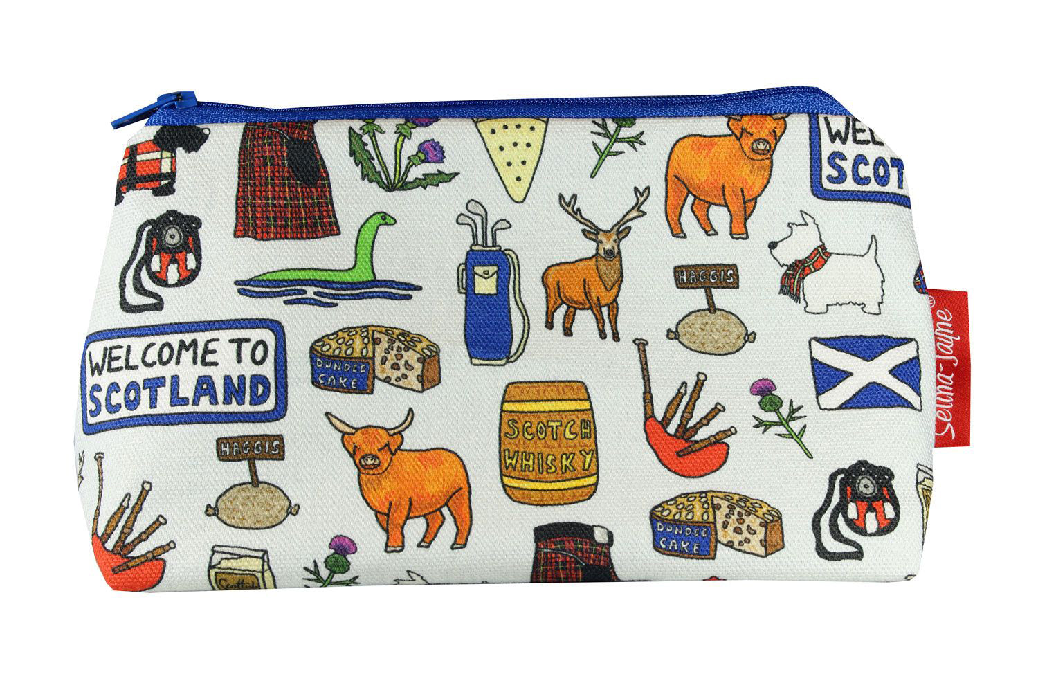 Scotland cosmetic bag by Selina-Jayne featuring vibrant Scottish heritage design with HD print on durable polyester fabric
