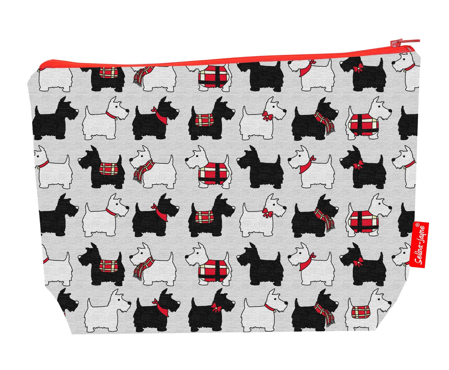 Premium Scottish terrier wash bag featuring Scotty dogs design - practical 29cm travel size