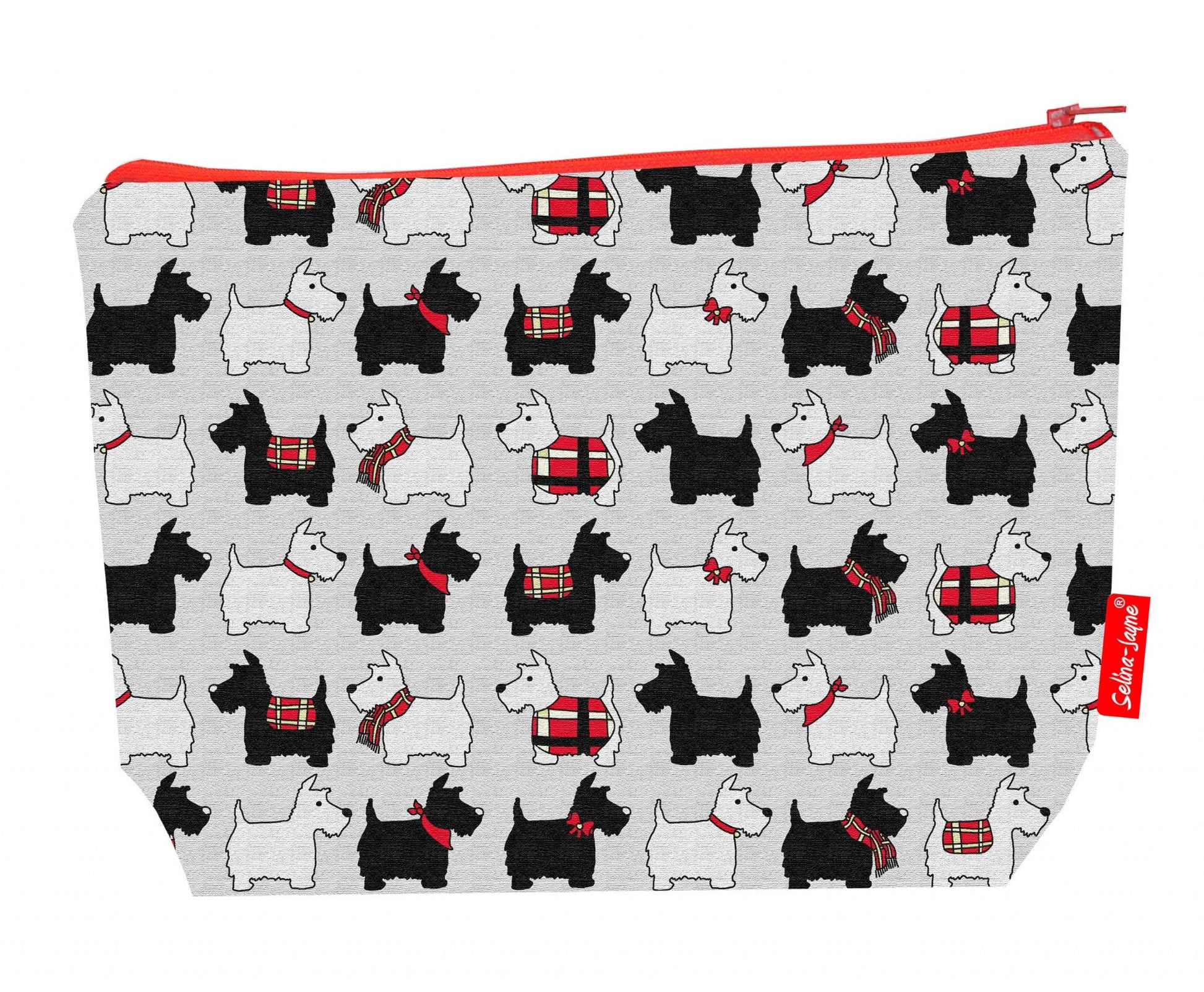Premium Scottish terrier wash bag featuring Scotty dogs design - practical 29cm travel size