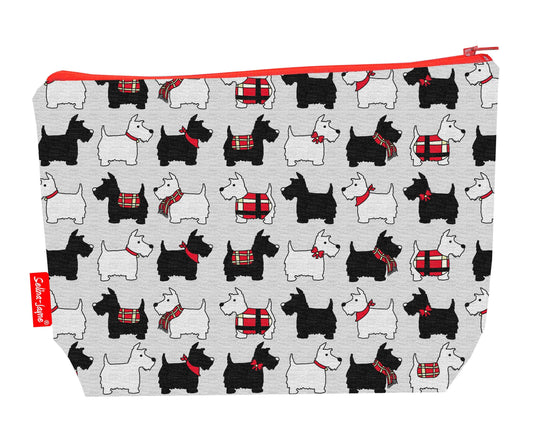 Scotty dogs toiletry bag with vibrant HD print and washable lining by Selina-Jayne Designs