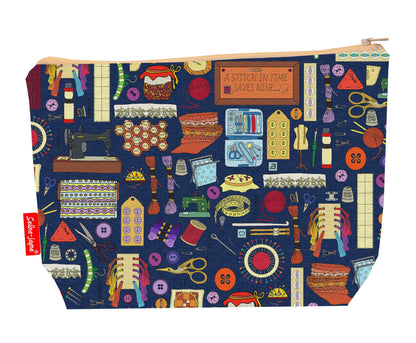 Sewing toiletry bag with vibrant HD print and washable lining by Selina-Jayne Designs