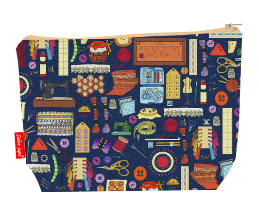 Sewing toiletry bag with vibrant HD print and washable lining by Selina-Jayne Designs