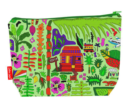 Seychelles toiletry bag with vibrant HD print and washable lining by Selina-Jayne Designs