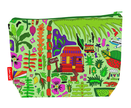 Seychelles toiletry bag with vibrant HD print and washable lining by Selina-Jayne Designs