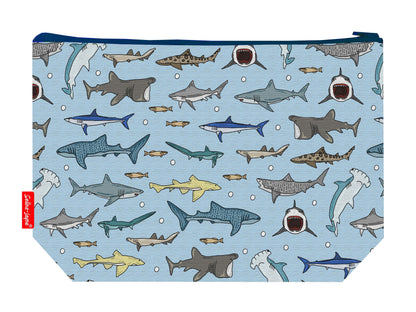 Sharks toiletry bag with vibrant HD print and washable lining by Selina-Jayne Designs