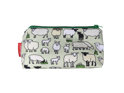 Sheep cosmetic bag by Selina-Jayne featuring vibrant farm animal design with HD print on durable polyester fabric