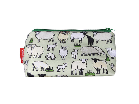 Sheep cosmetic bag by Selina-Jayne featuring vibrant farm animal design with HD print on durable polyester fabric