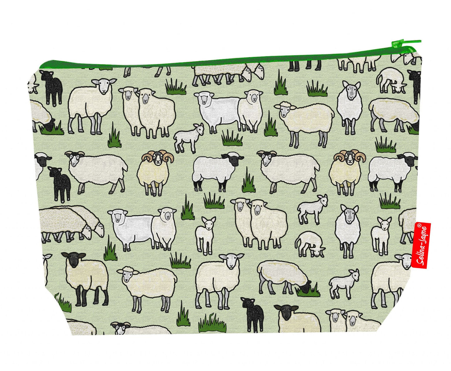 Premium 29cm sheep wash bag with washable lining and durable polyester construction