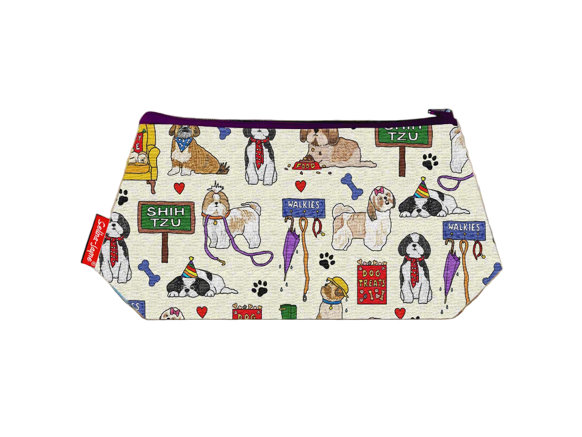Shih Tzu Dog cosmetic bag by Selina-Jayne featuring vibrant Shih Tzu lover design with HD print on durable polyester fabric