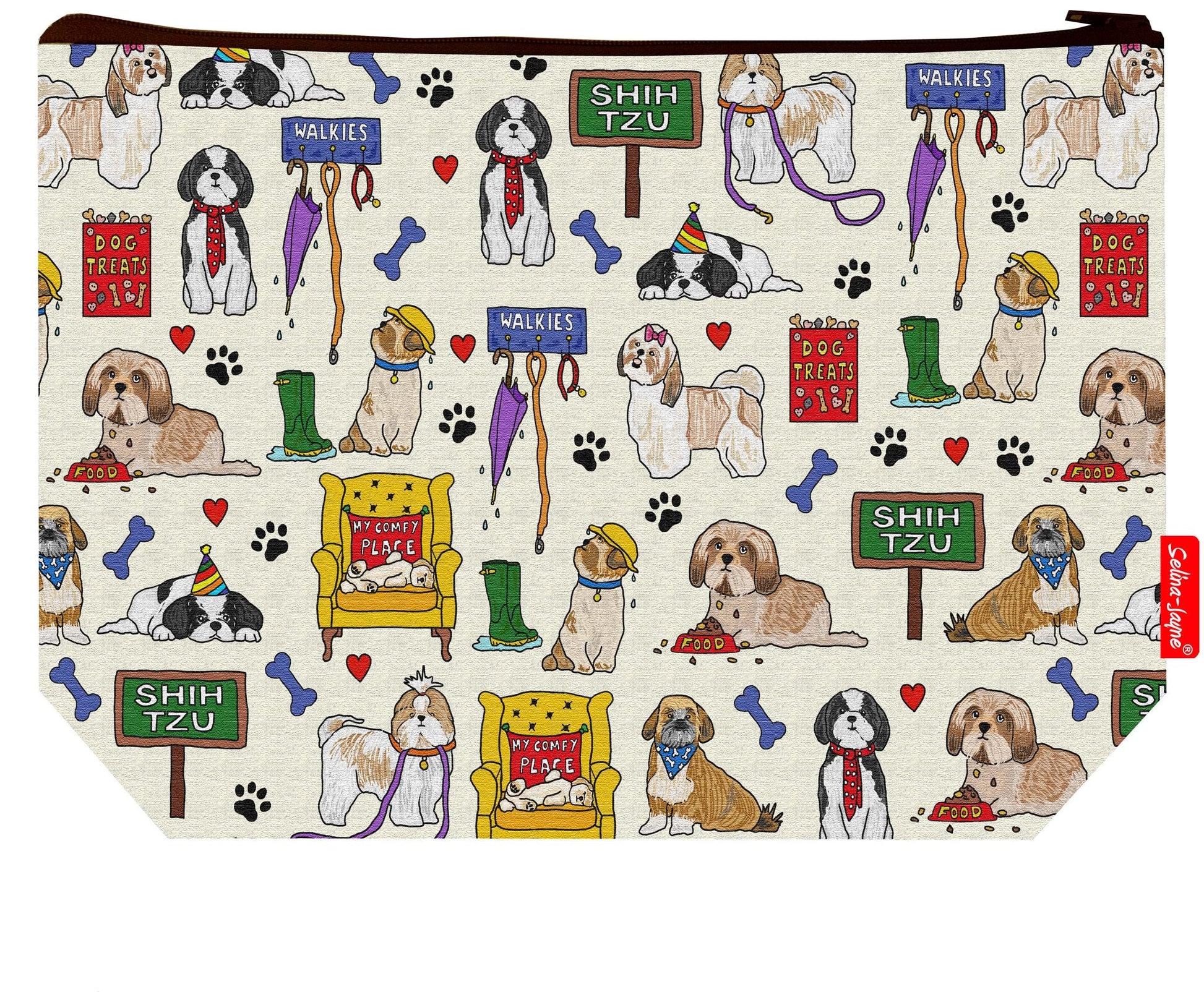 Premium 29cm Shih Tzu wash bag with washable lining and durable polyester construction