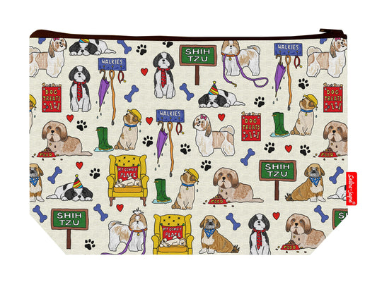 Shih Tzu dog toiletry bag featuring charming breed design with vibrant HD print by Selina-Jayne Designs