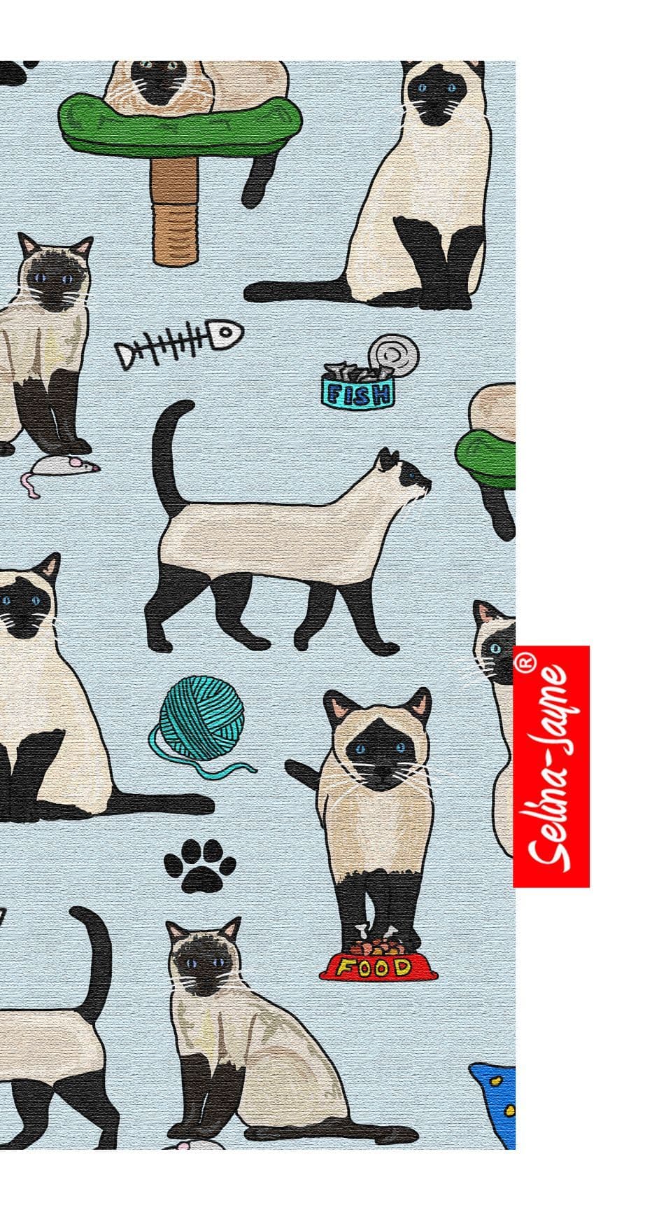 Premium cat lover gift glasses case with colourfast Siamese cat design and soft cotton lining by Selina-Jayne