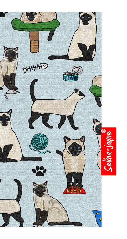 Premium cat lover gift glasses case with colourfast Siamese cat design and soft cotton lining by Selina-Jayne