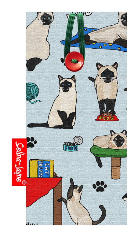 Siamese Cat Glasses Case by Selina-Jayne — soft fabric eyeglass case with vibrant HD Siamese cat design