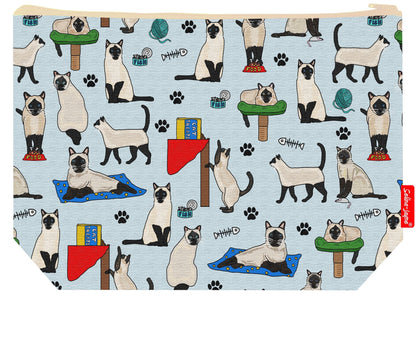 Practical 29cm cat lover wash bag with easy-care washable lining