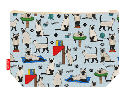 Siamese Cats toiletry bag featuring elegant breed design with vibrant HD print by Selina-Jayne Designs
