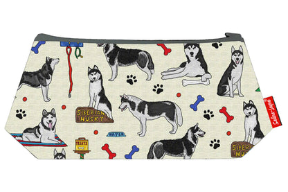 Siberian Husky Dog cosmetic bag by Selina-Jayne featuring vibrant Husky lover design with HD print on durable polyester fabric