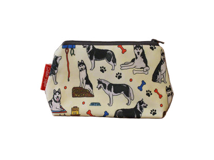 Siberian Husky Dog cosmetic bag by Selina-Jayne featuring vibrant Husky lover design with HD print on durable polyester fabric