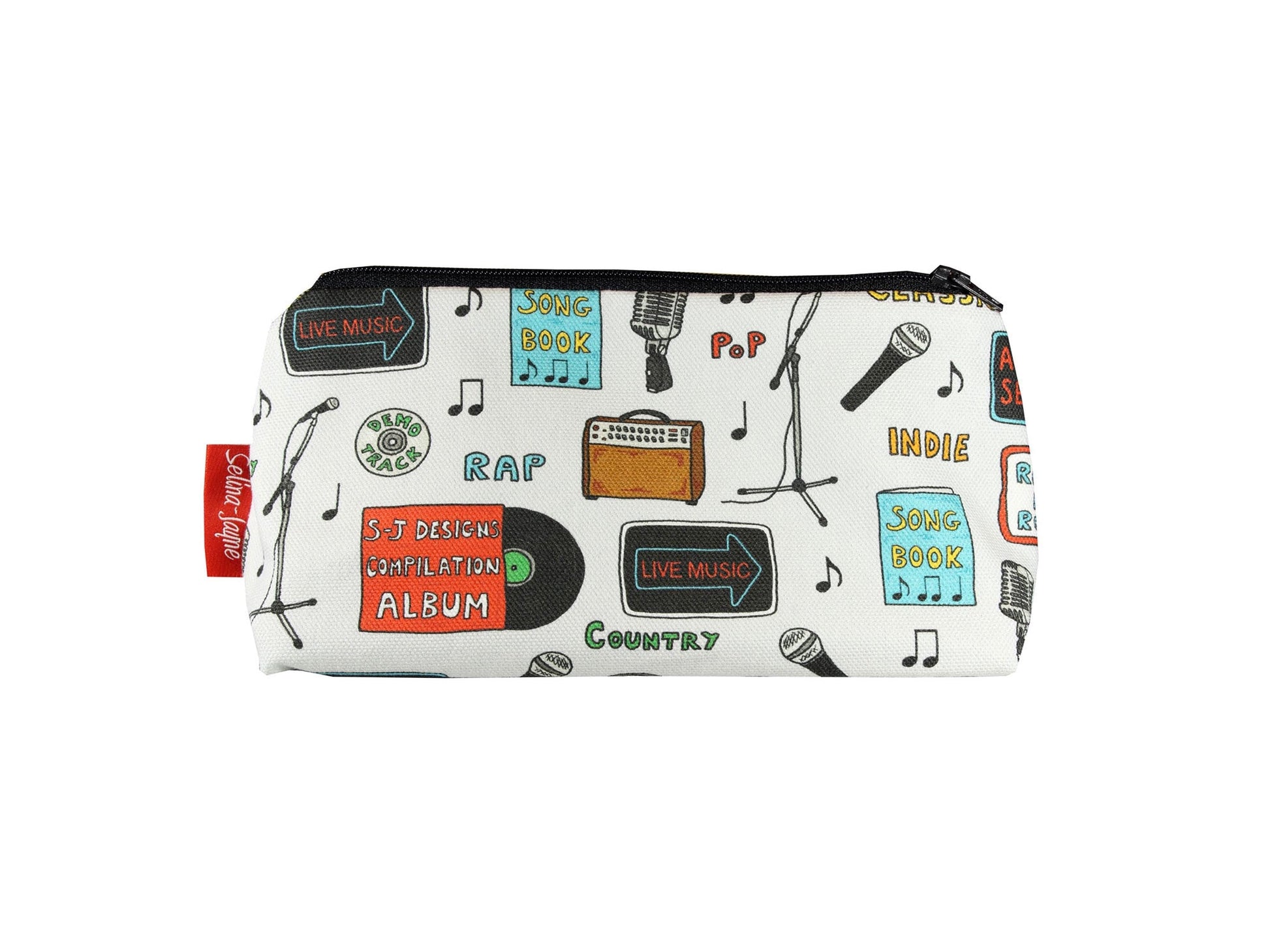 Singer cosmetic bag by Selina-Jayne featuring vibrant vocalist design with HD print on durable polyester fabric