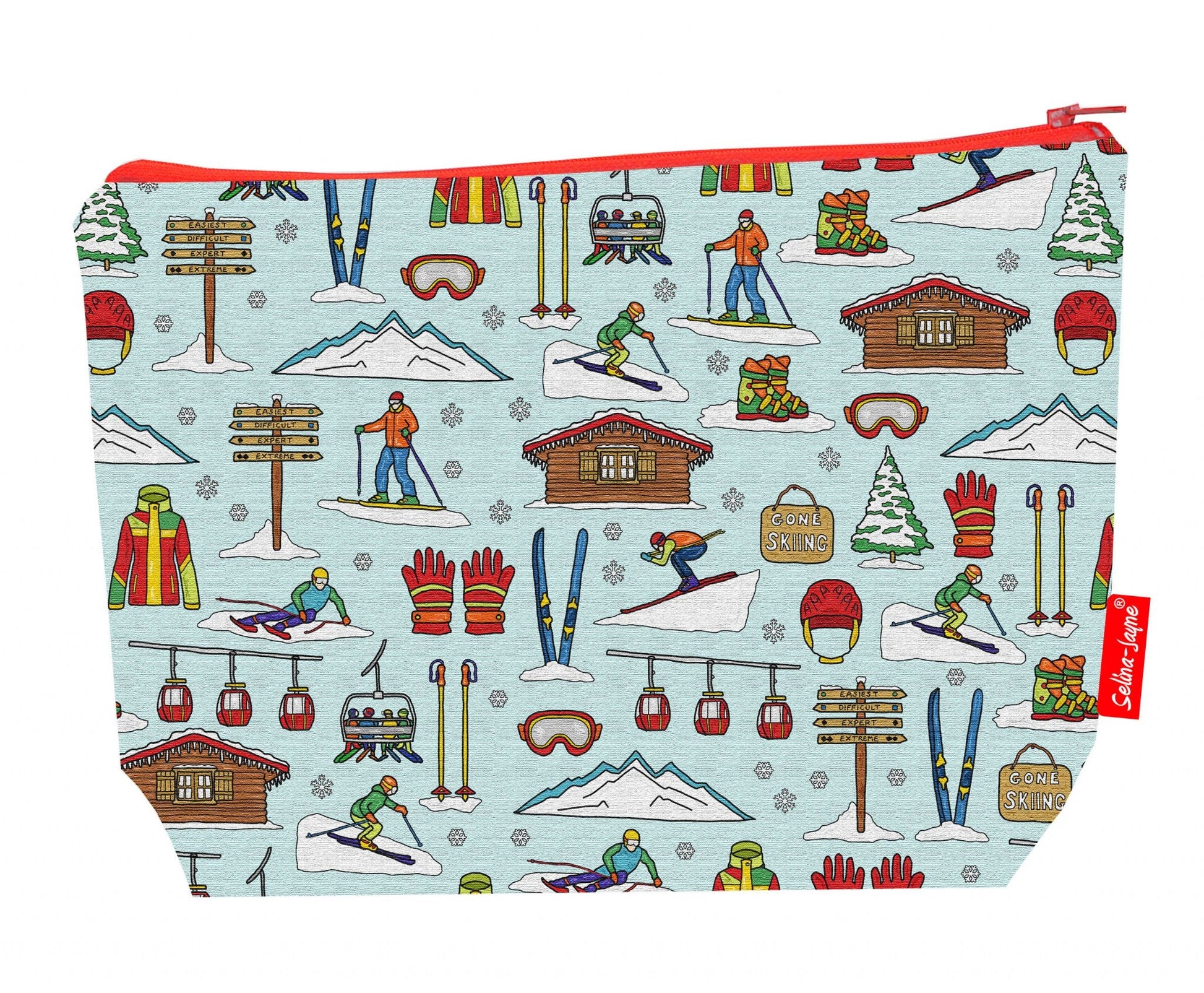 Premium 29cm skiing wash bag with washable lining and durable polyester construction