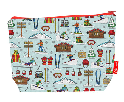 Premium 29cm skiing wash bag with washable lining and durable polyester construction