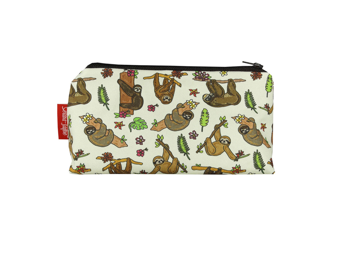 Sloth cosmetic bag by Selina-Jayne featuring vibrant sloth lover design with HD print on durable polyester fabric