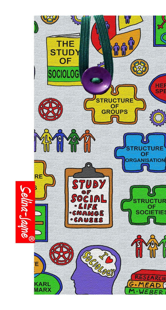 Sociology Glasses Case by Selina-Jayne — soft fabric eyeglass case with vibrant HD sociology design