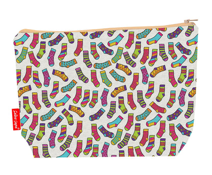 Socks toiletry bag featuring playful fun design with vibrant HD print by Selina-Jayne Designs