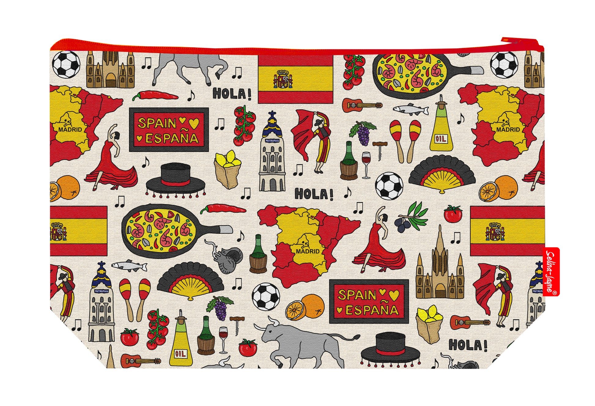Premium Spain wash bag with vibrant HD print and washable lining