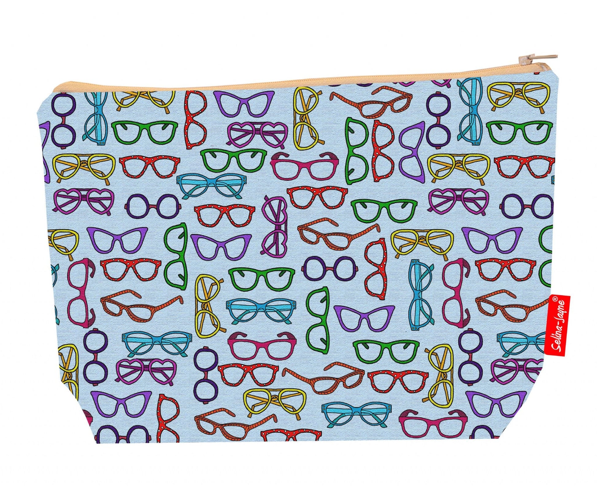 Premium 29cm spectacles wash bag with washable lining and durable polyester construction
