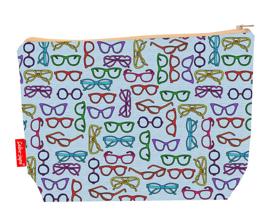 Spectacles toiletry bag featuring stylish eyewear design with vibrant HD print by Selina-Jayne Designs