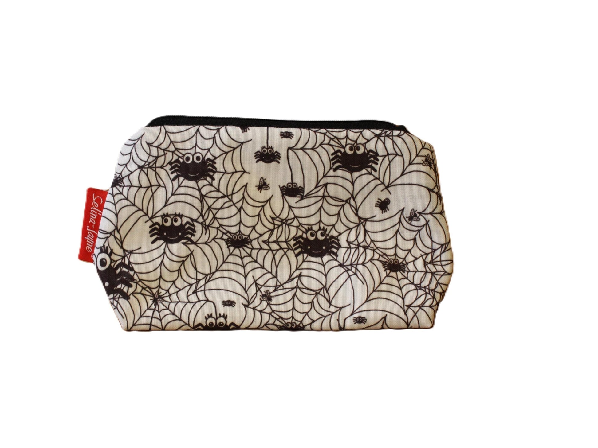 Spiders cosmetic bag by Selina-Jayne featuring vibrant arachnid lover design with HD print on durable polyester fabric