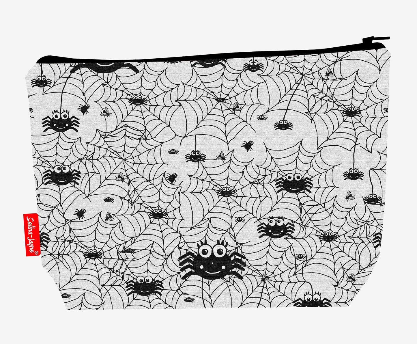 Spiders toiletry bag featuring captivating arachnid design with vibrant HD print by Selina-Jayne Designs