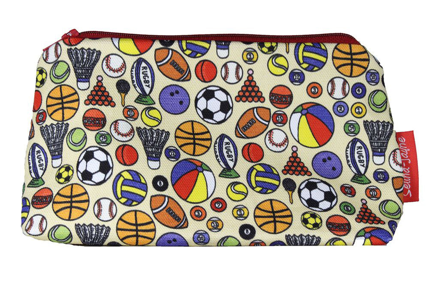 Sports Balls cosmetic bag by Selina-Jayne featuring vibrant sports lover design with HD print on durable polyester fabric