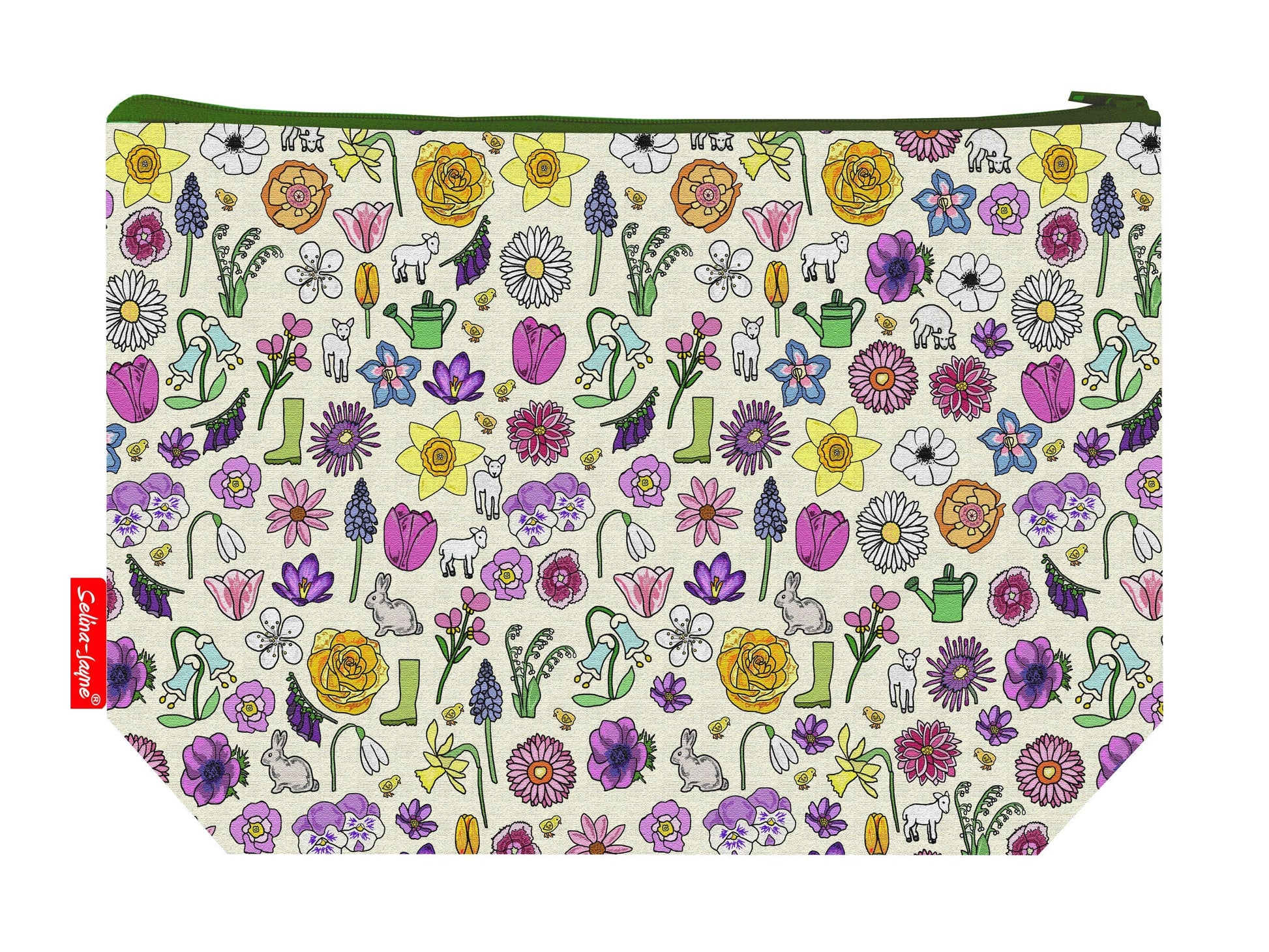 Spring Meadow toiletry bag featuring beautiful wildflower design with vibrant HD print by Selina-Jayne Designs