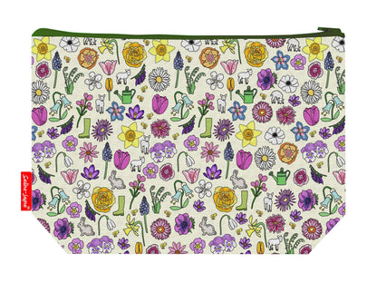 Spring Meadow toiletry bag featuring beautiful wildflower design with vibrant HD print by Selina-Jayne Designs