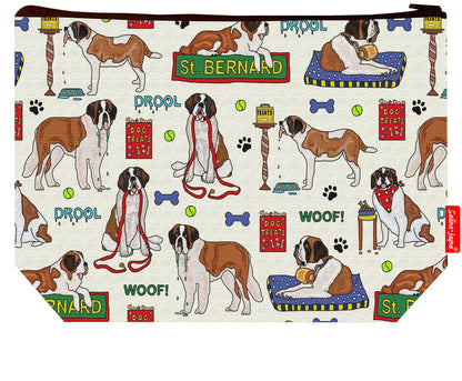 Premium 29cm St Bernard wash bag with washable lining and durable polyester construction