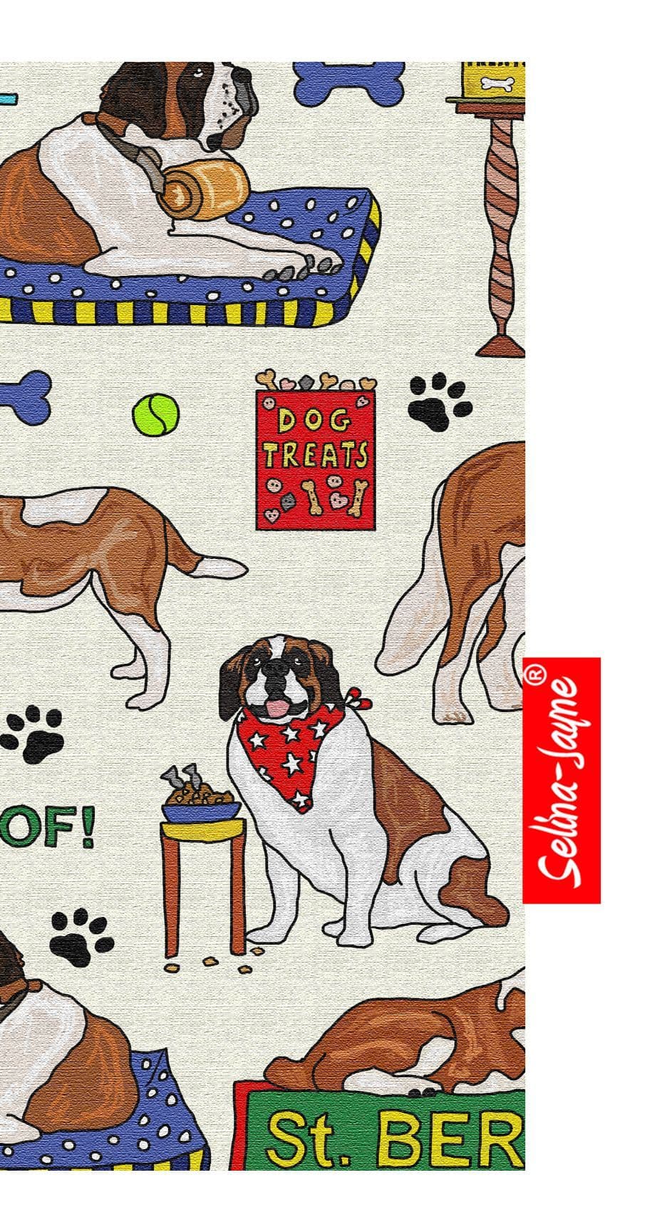 St Bernards Glasses Case by Selina-Jayne — soft fabric eyeglass case with vibrant HD St Bernard dog design