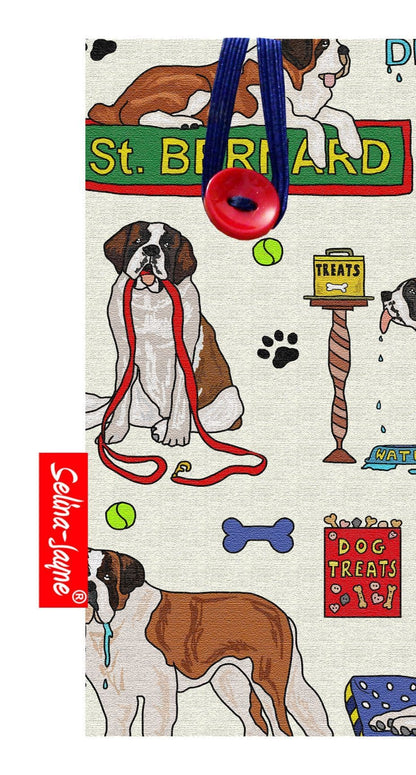 St Bernards Glasses Case by Selina-Jayne — soft fabric eyeglass case with vibrant HD St Bernard dog design