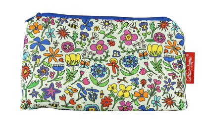 Summer Meadow cosmetic bag by Selina-Jayne featuring vibrant floral botanical design with HD print on premium polyester fabric