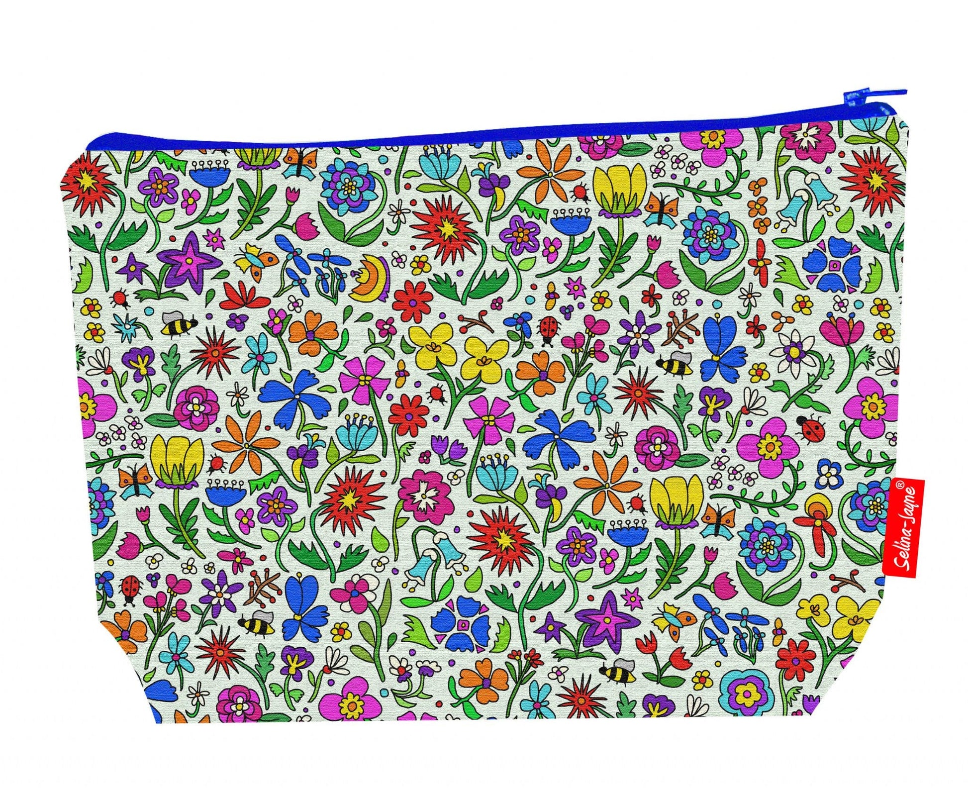 Premium 29cm summer meadow wash bag with washable lining and durable polyester construction