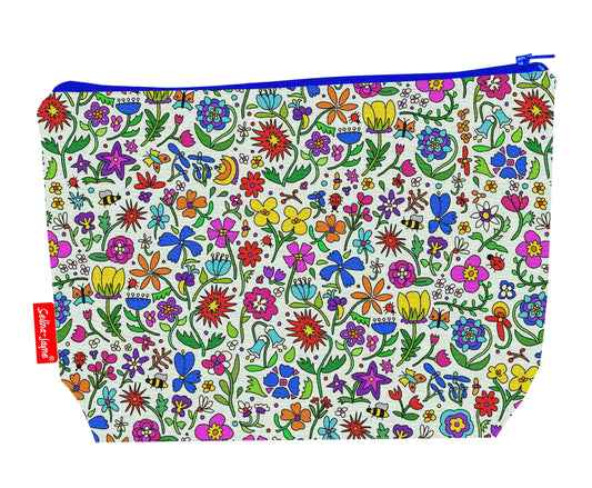 Summer Meadow toiletry bag featuring vibrant wildflower design with HD print by Selina-Jayne Designs