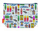 Surfer toiletry bag featuring dynamic wave-riding design with vibrant HD print by Selina-Jayne Designs