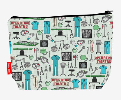 Surgeon toiletry bag featuring professional medical design with vibrant HD print by Selina-Jayne Designs
